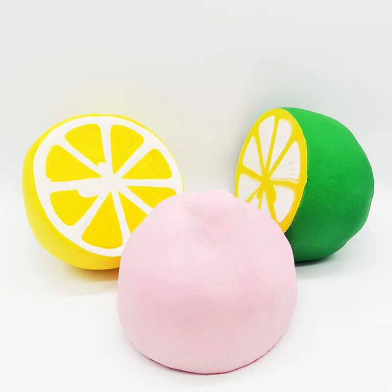 Squeeze Toys PU медленно отскакивающие игрушки Моделирование половина большой лимон мягкое Смола ремесла сжимающая музыка снятие стресса игрушка