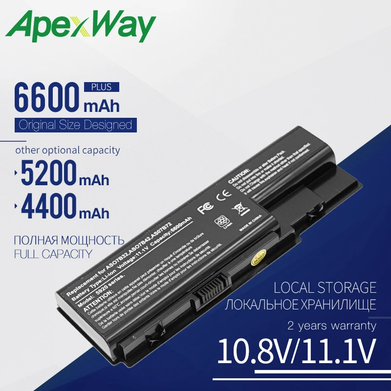Apexway 6 ячеек Новый аккумулятор для ACER AS07B31 AS07B41 5715 5715Z 5720 5720G 5730 5730Z 5730ZG 5739 5739G 5910G 5920 5930