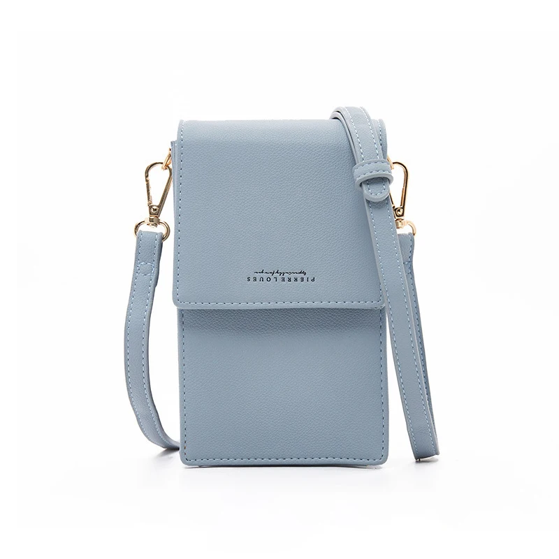 Брендовая дизайнерская мини-женская сумка через плечо, кожаная сумка с карманом для мобильного телефона, женская сумка через плечо, клатч, кошелек, женская маленькая сумка-мессенджер - Цвет: Blue