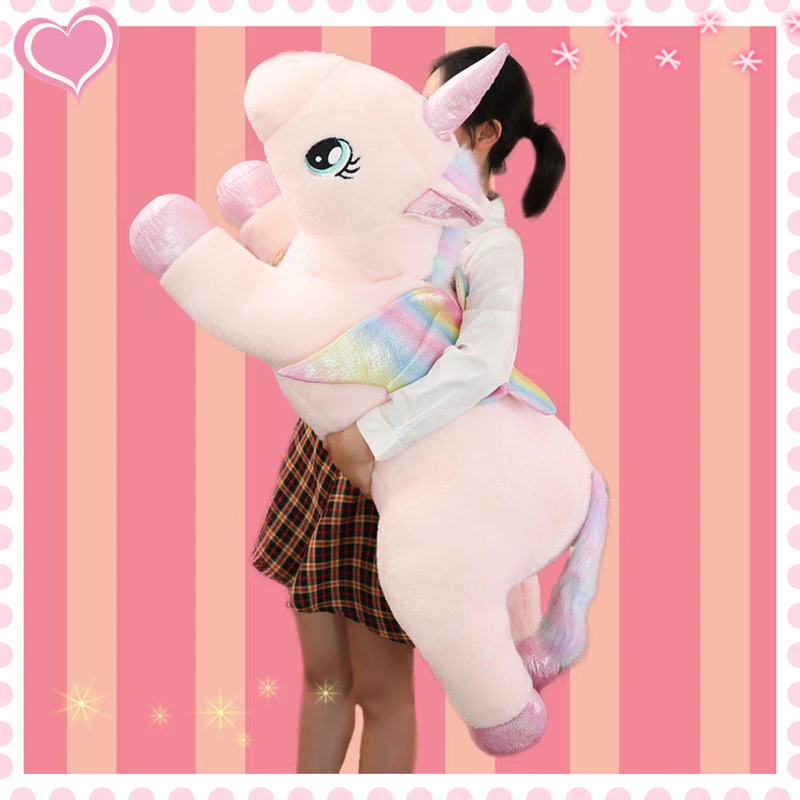 

Giant 100cm Kawaii Unicorn Stuffed Animals Soft Plush Doll Cartoon Unicorn Animal Horse Birthday Xmas Gift Toys for children