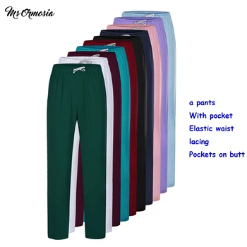 

White Nurses Medical Services Pants for Women Elastic Waist Work Pants Nurses Wear Doctors Work Clothes medical supplies new