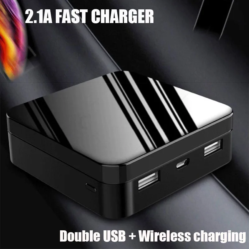 20000mAh Metal Mini Power Bank Portable External Battery PowerBank Qi wireless Charger For iPhone Xiaomi Huawei Poverbank
