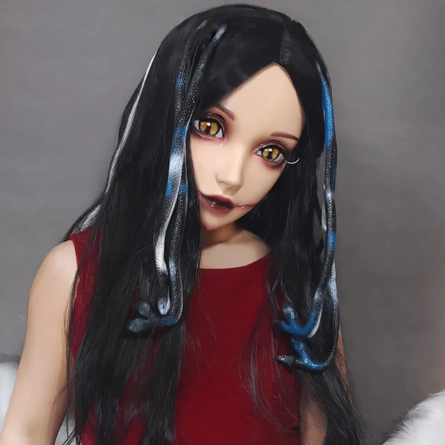 Mei) женская маска Kigurumi со змеиным узором для девочек, полуголова кигуруми, BJD глаза в стиле японского аниме, ролевая маска Лолиты, кроссдресс, кукла