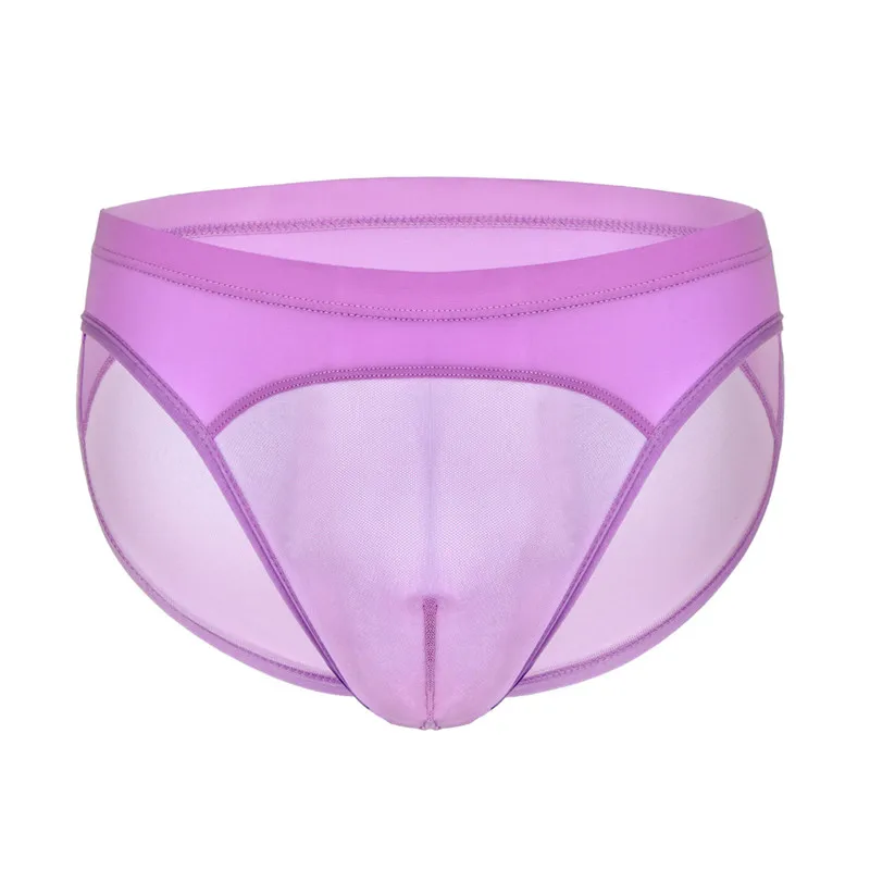 6PCS Sexy Underwear Mesh Transparent Men Briefs Seamless Breathable Panties Men Bikini Seamless Low Waist Soft Underpants Brief