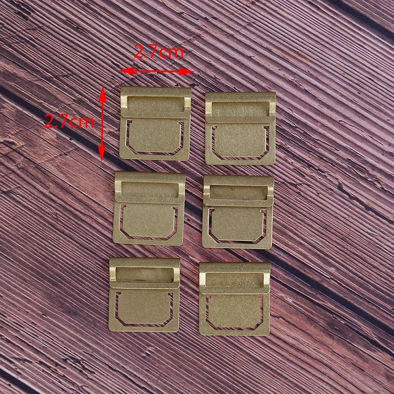 6pcs/Set Retro Brass Bookmark Index File Label Clip For Traveler