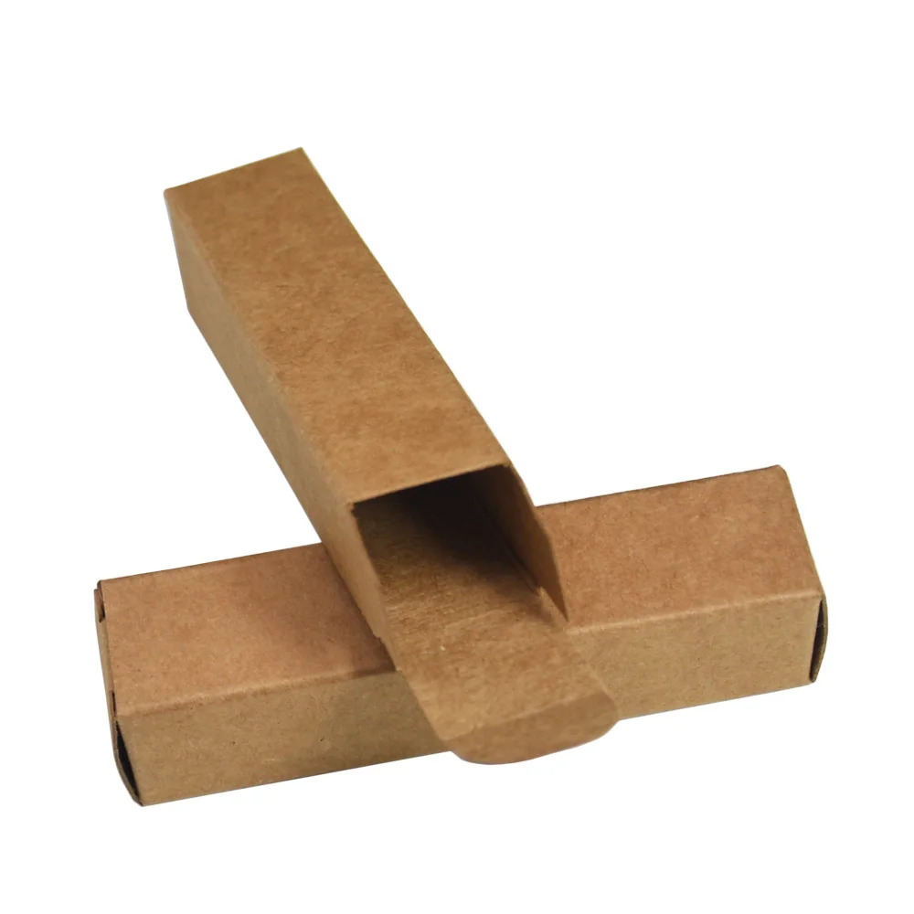 

50pcs/lot Brown Foldable Lipstick Package Kraft Paper Box DIY Handmade Gift Lipstick Package Lip Balm Paperboard Boxes