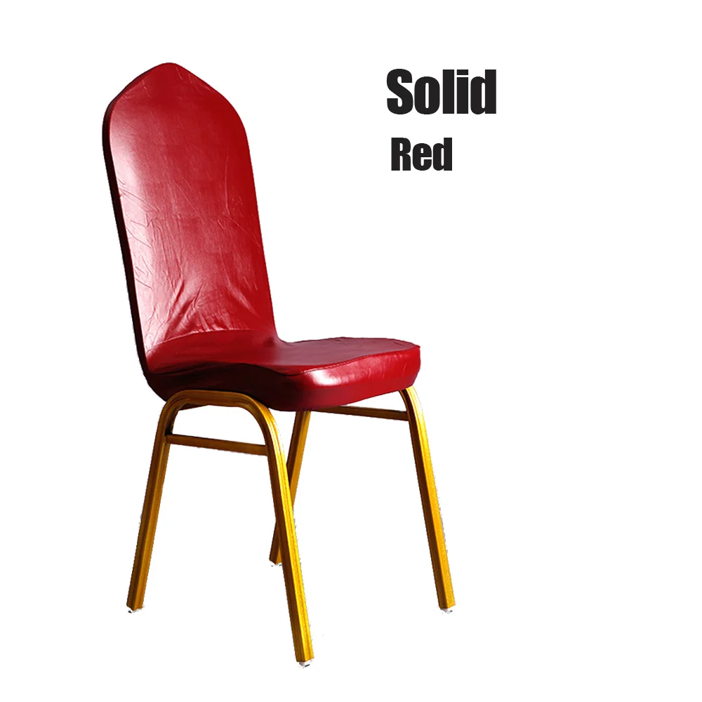 solid red 10 шт/партия черный/кофе/белый/шампань 8 цветов водонепроницаемый маслонепроницаемый PU кожаный гостиничный Банкетный стул сиденья Крышка Съемный - Цвет: solid red