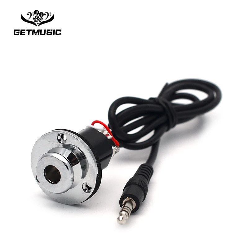 

Acoustic Guitar Piezo Pickup EQ Cable Replacement Hookup Wire 3.5mm Plug and 6.35mm Output Stereo Jack Socket with Endpin Cover