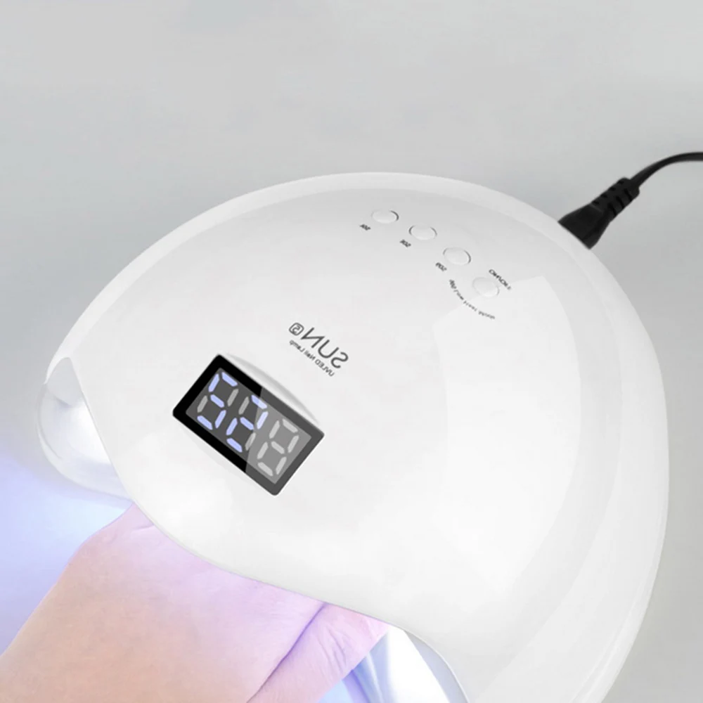 SUNUV SUN5 48 Вт Светодиодная УФ-лампа для ногтей Сушилка для ногтей Гель-лак отверждающий светильник с нижней частью 10 s/30 s/60s99s таймер ЖК-дисплей