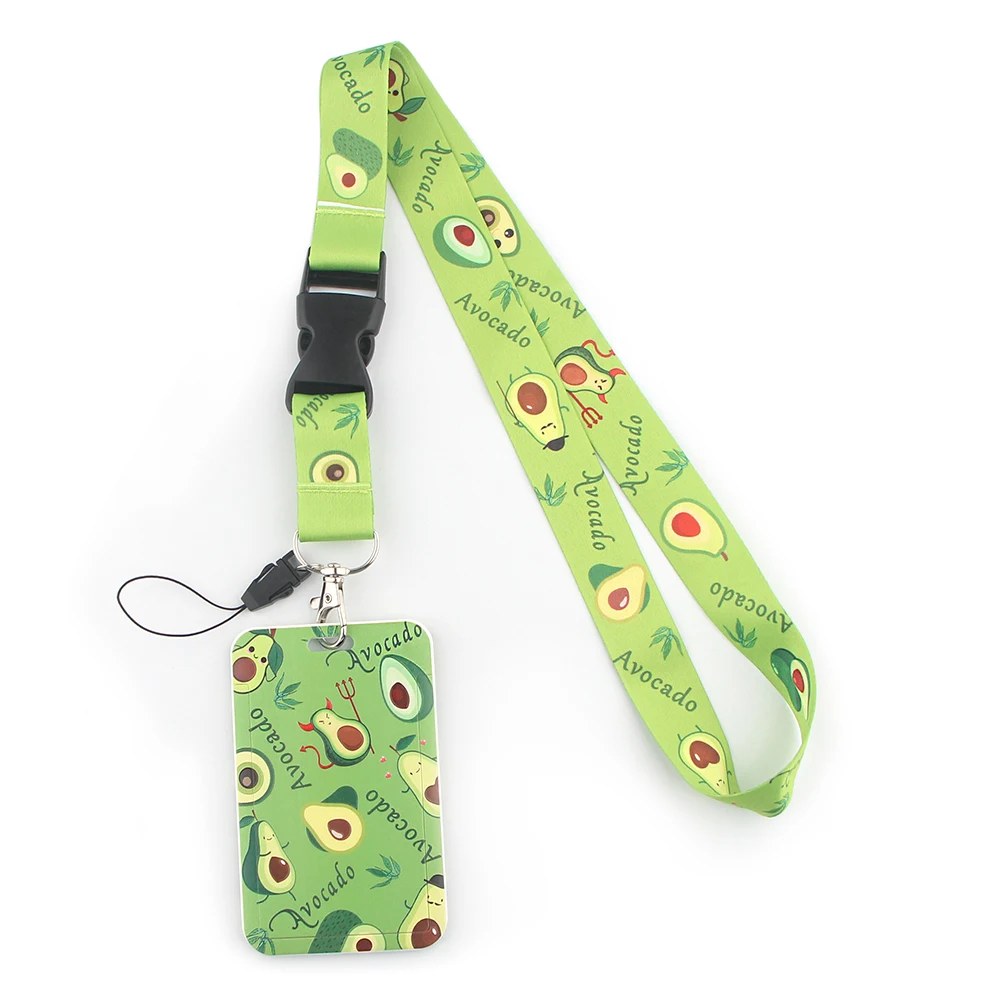 LX521 Avocado Card Cover Lanyard For Keys Mobile Phone Hang Rope