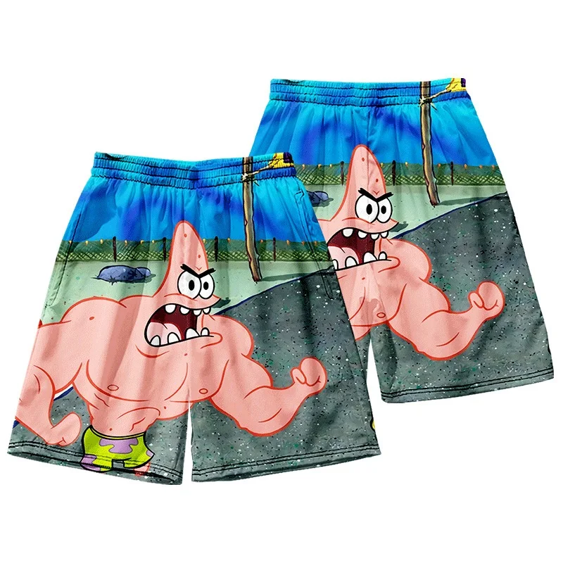 3D Anime Patrick Star Board Shorts Trunks Summer New Quick Dry Beach Swiming Shorts Men Hip Hop Short Pants Beach clothes casual shorts