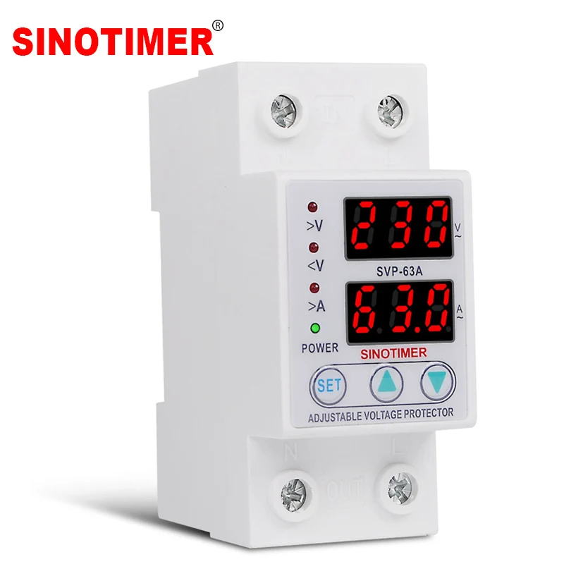 sobre e sob a Tensão Relé Protetor Sobretensão Proteção Corrente Calibre Ajustável 63a 220v 230v Top Vendedor