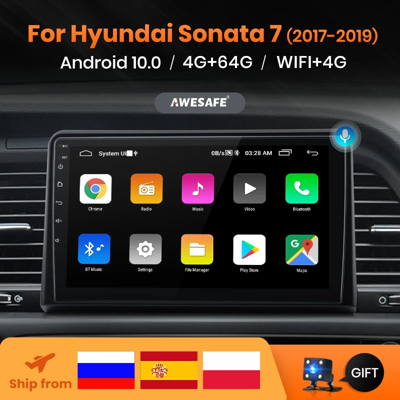 Автомагнитола AWESAFE PX9 для Hyundai Sonata 7 LF 2017-2019 мультимедийный плеер 2 Din Android Авторадио