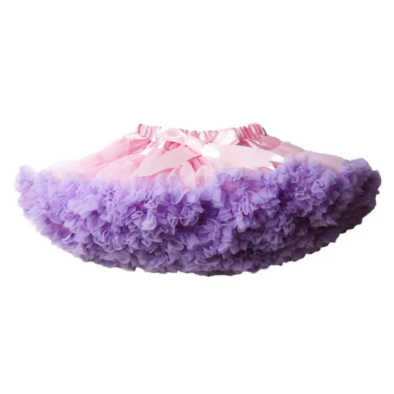pink with lavender Buenos Ninos/Танцевальная юбка-американка в стиле пэчворк для маленьких девочек возрастом от 1 года до 10 лет юбка-пачка юбки-пачки для маленьких девочек Радужная юбка-пачка Saia - Цвет: pink with lavender