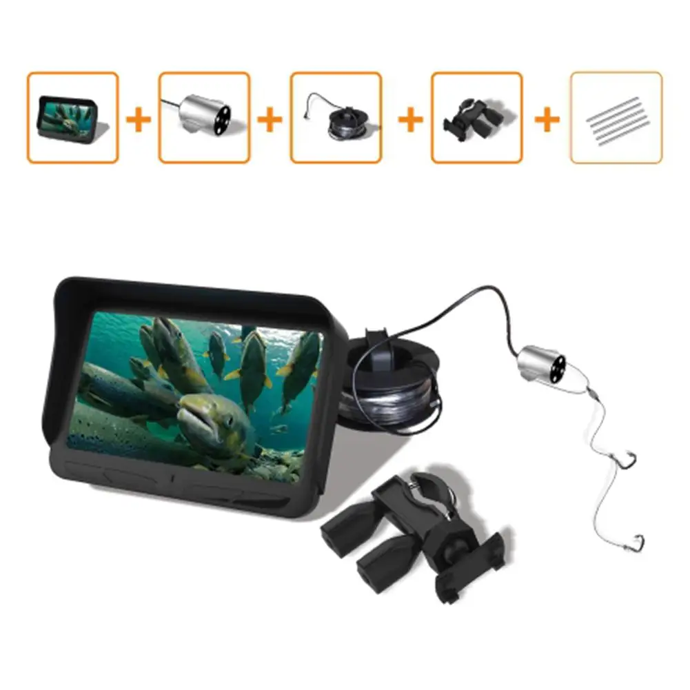 X3 Professional Underwater Fishing Camera 4.3 inch LCD 2.0MP Lens Night Vision Fish Finder System with 30 M Cable 6 Infrared LED