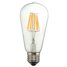 8 Вт Светодиодный светильник E27 110/220V светодиодный Эдисон светодиодный нити светильник ST58 Античная Ретро Винтаж Стекло лампы дома светильник Инж