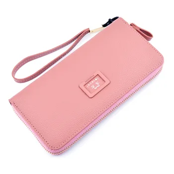 

New Leather Women's Wallet Large Capacity Fashion Solid Color Litchi Purses Women Coin Purse Long Zipper Female Wallet Phone Bag