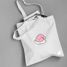 Милая Снежная шляпа с принтом, Корейская простая Женская посылка, элегантная Холщовая Сумка, сумки на плечо, Повседневная сумка для покупок, сумка-тоут для девочек, каваи, складная