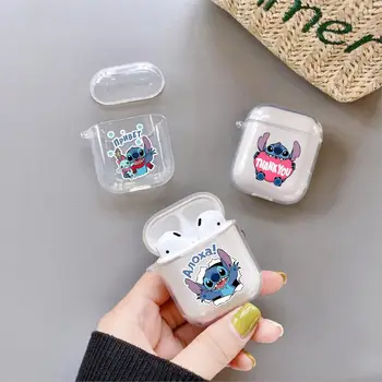

Cute Cartoon Lilo Stitch Case For AirPod Cases For AirPods 2 Case Transparent Protective Cover Accessories Charging Box Clear