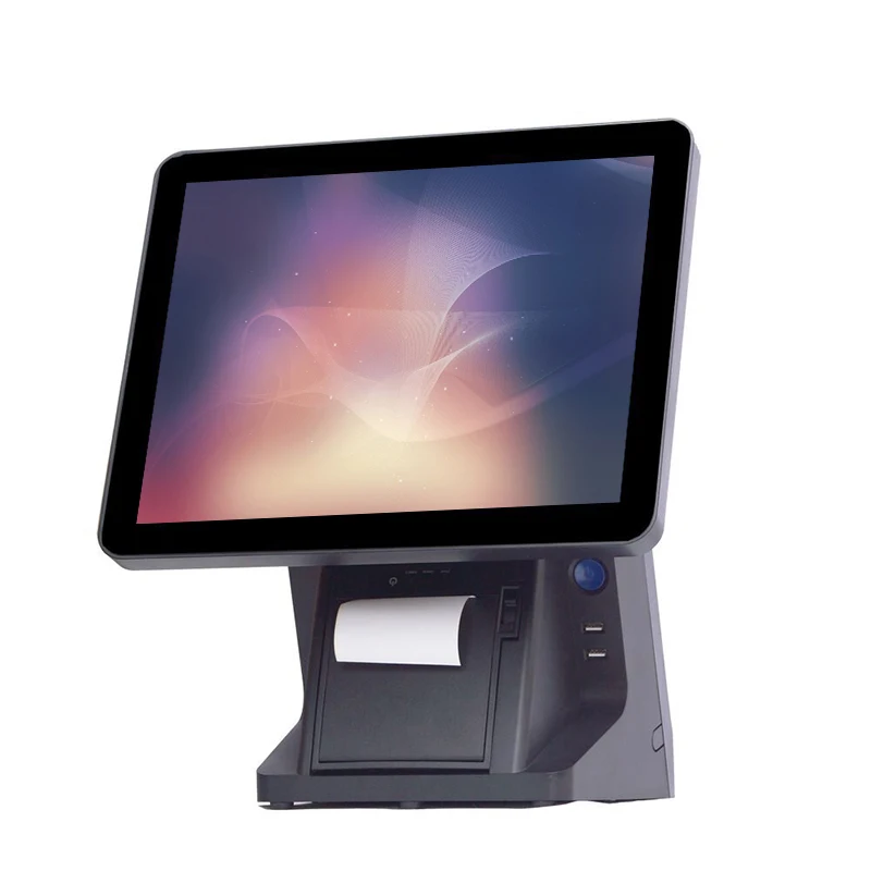 

High quality POS system for Commercial EPOS with VFD printer 15 inch touch screen POS terminal cash register j1900 OEM cashier