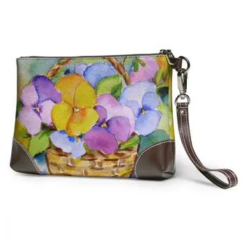 

NOISYDESIGNS Women Clutch Bag Painting Pansy Flowers Pu Leather Enveloped Shaped Messenger Shoulder Bags Big Sale Pochette Femme