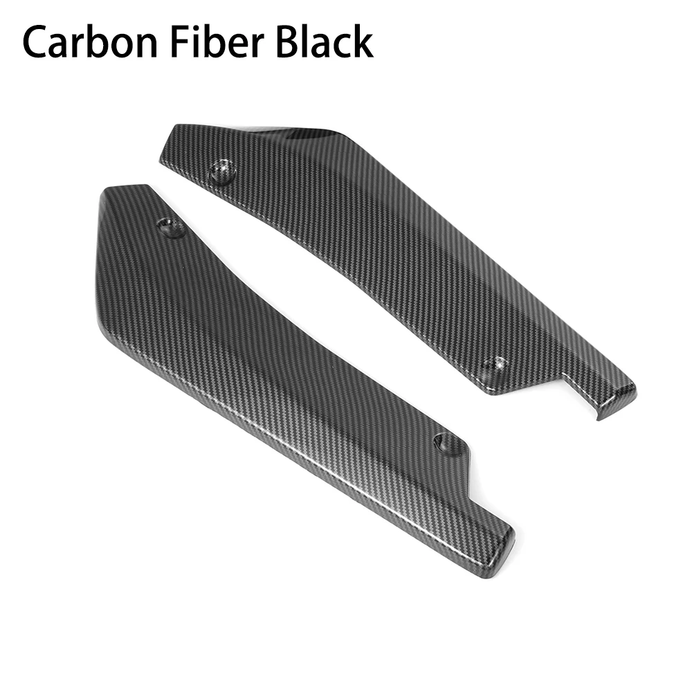 Carbon Fiber Black 2 шт. Универсальный Автомобильный задний спойлер ABS Материал блестящий черный рассеиватель угол сепаратор авто протектор боковой флип - Цвет: Carbon Fiber Black