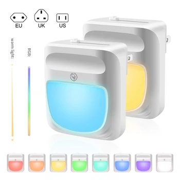 

2PCS LED Night Light Mini Light Nightlight Lamp For Children Kids Living Room Bedroom Lighting EU US Plug