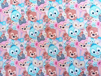 

50x148CM Cartoon Animals Printed Patchwork Polyester Fabric Hometextile Sewing Quilting DIY Needlework Material