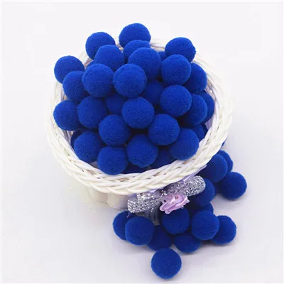 Мини-платье из пышного мягкого Pom Poms помпонами ручной работы для детей игрушки свадебный Декор Сделай Сам швейного Ремесла поставок 8/10/15/20/25/30 мм Pompones - Цвет: 28 blue