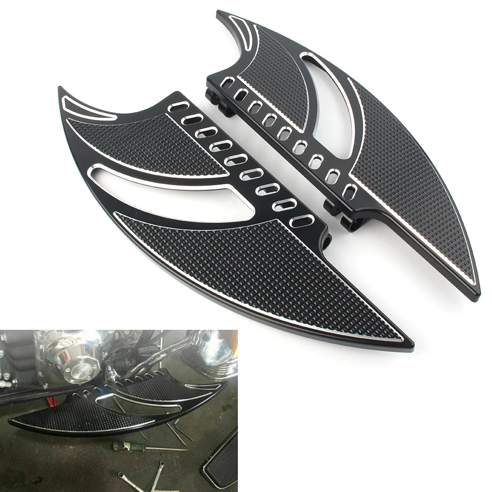 For Harley Touring Driver Stretched Floorboards Front Floor Board Inserts Black | Автомобили и мотоциклы