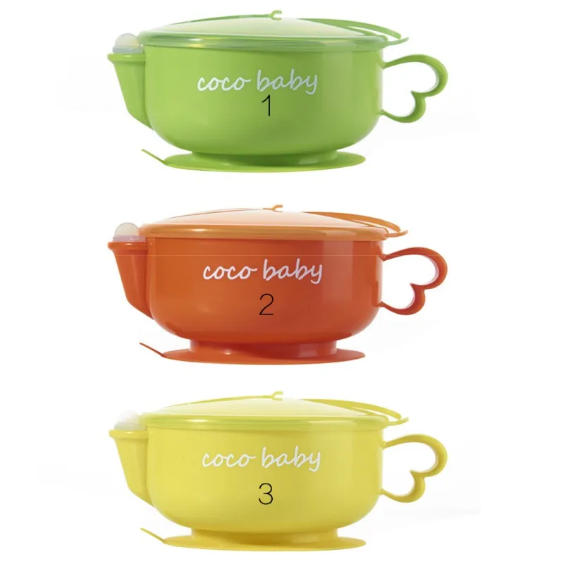 

Baby Dishes Bowl Portable Children's Tableware Insulation Anti-hot Rice Soup Single Handle Bow Double Layer