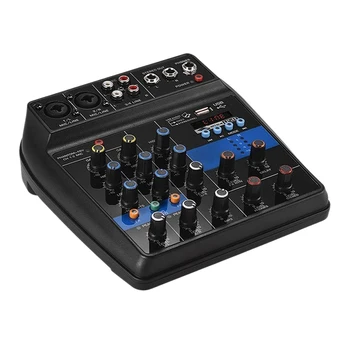 

Small Mixer 4 Channel Bluetooth MP3 Reverb Effect USB Mini Mixing Console o Mixer Amplifier (US Plug)