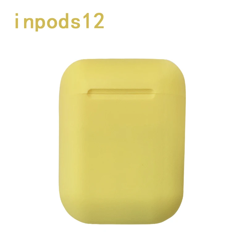 Inpods, 12 TWS, 1:1, Реплика, Bluetooth 5,0, всплывающие Супер басы, гарнитура с зарядным устройством, микрофон, наушники с сенсорным управлением, pk i300, i1000, i40 - Цвет: Цвет: желтый