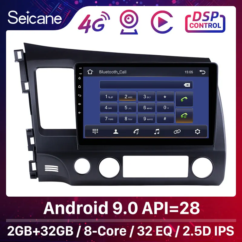 Автомагнитола Seicane мультимедийный плеер 2DIN на Android 9 0 с сенсорным экраном 10 1 дюйма