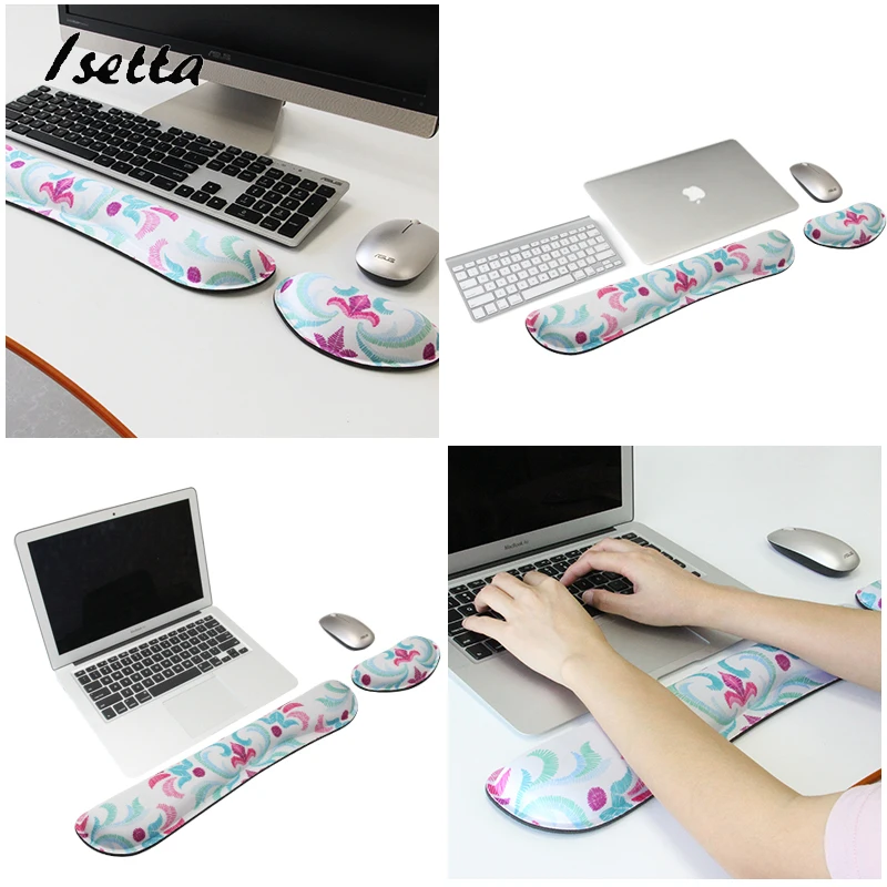 DIY   Customize Picture Logo Memory Foam Ergonomics Mouse Pad Keyboard Pad Wrist Rest Support   for Office Work