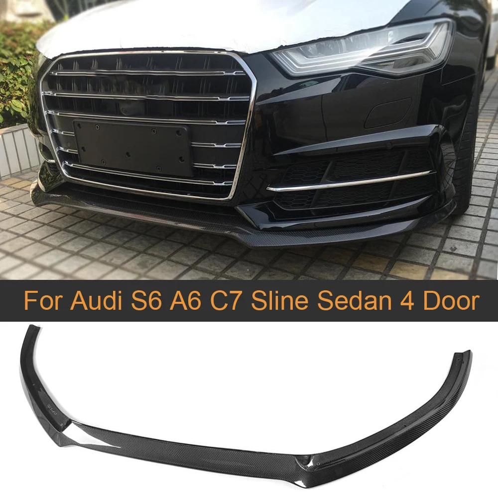 Спойлер для Audi S6 A6 C7 Sline Sedan 4 двери 2016 2018 спойлер переднего бампера из углеродного