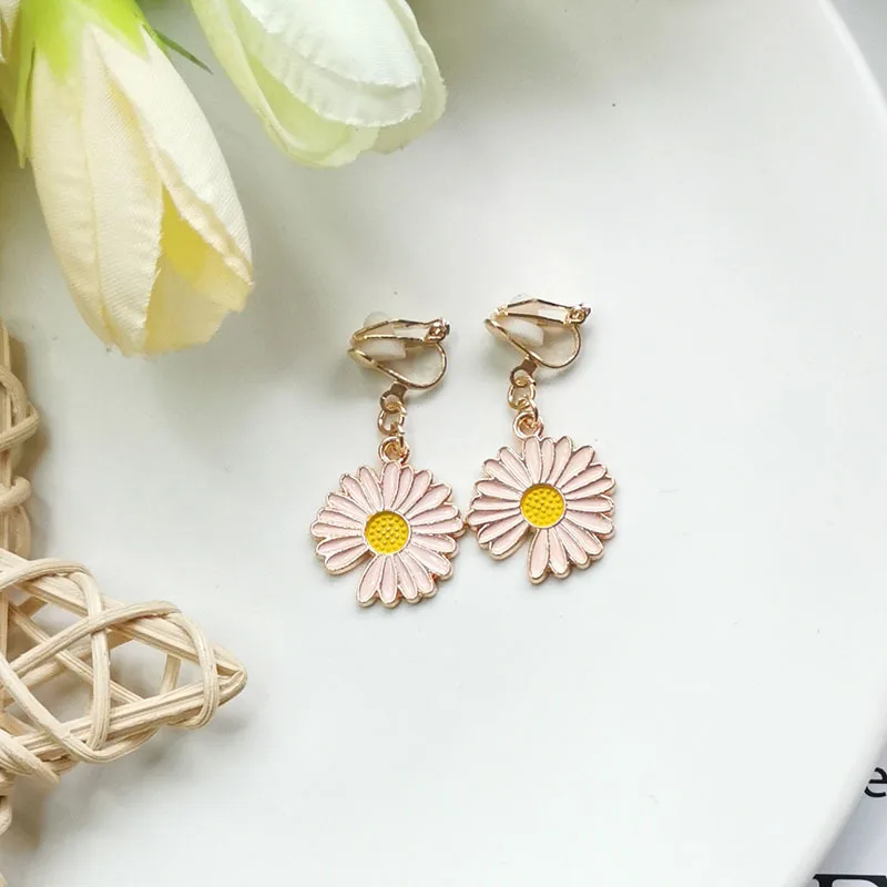WENHQ Cute Cartoon Clip on Earrings No Pierced for Girls Kids Birthday Party Fashion Flower Cuff Earrings Korea Style Ear Clip 5