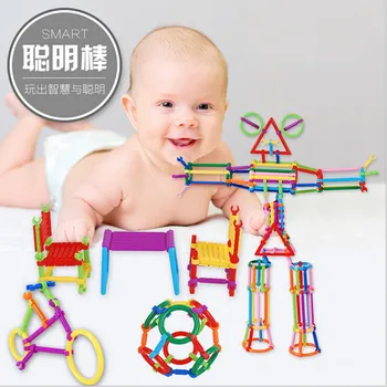 

256Pcs/pack Educational Building Blocks Toys Baby Colorful Plastic Intelligence Sticks Handmade DIY Kids Early Learning Gifts