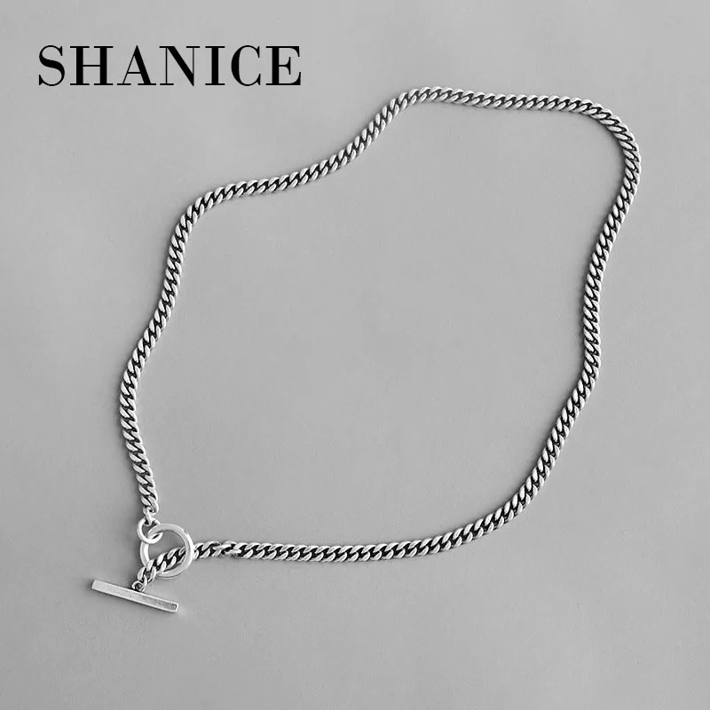 SHANICE INS холодное серебро 925 пробы Ретро геометрическое кольцо цепочка ShapeNecklace для женщин подарок никогда не выцветает ювелирные изделия