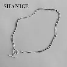SHANICE INS холодное серебро 925 пробы Ретро геометрическое кольцо цепочка ShapeNecklace для женщин подарок никогда не выцветает ювелирные изделия