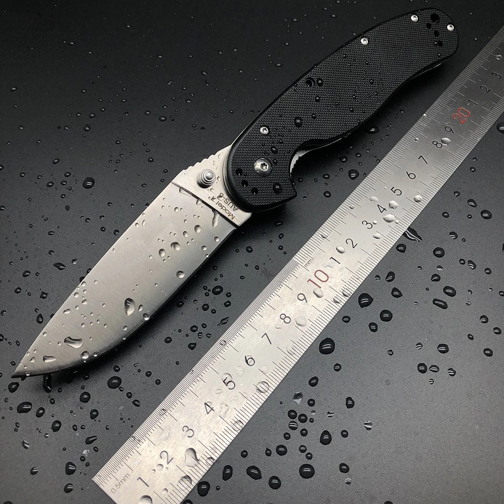 

BMT RAT-1 Survival Hunting Folding Knife With Sand Light Surface AUS-8 Blade G10 Handle Outdoor Pocket Camping Tactical Knives