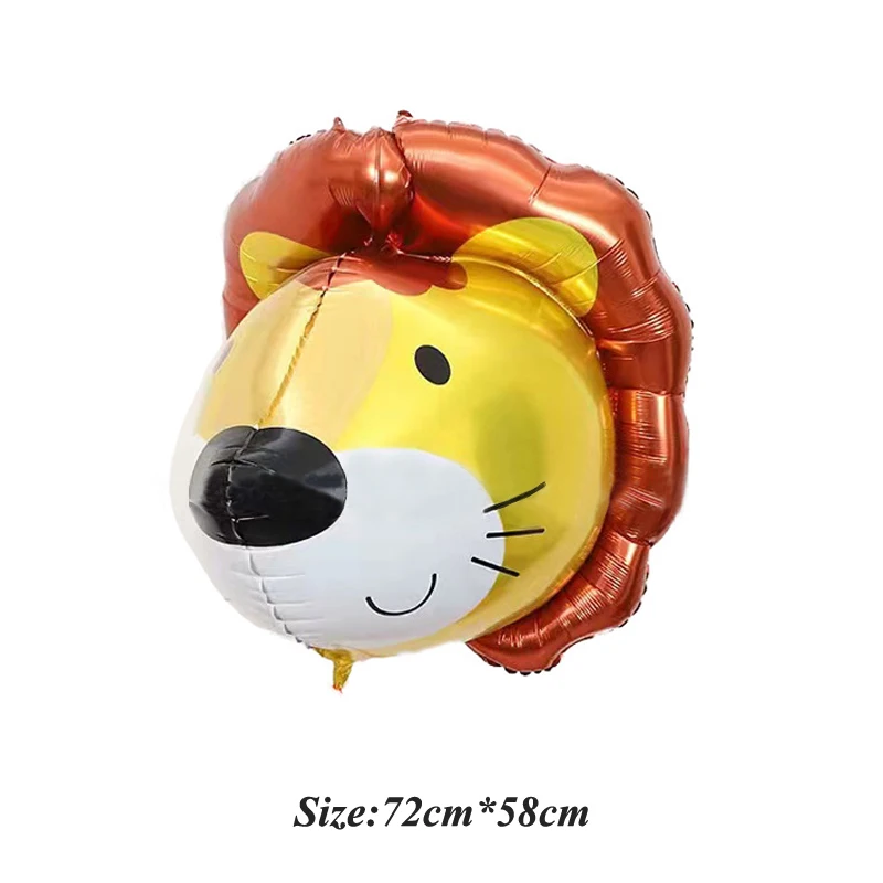 Ballon à Hélium en Forme de Tête d'Animaux de Dessin Animé 4D