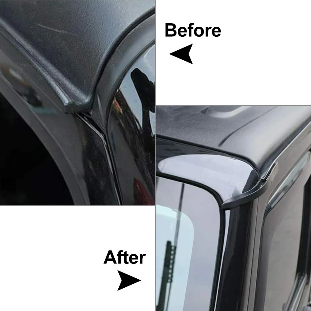 2pcs For Jeep Wrangler JK Accessories Car ABS Water Rain Gutter Extension 2007 2008 2009 2010 2011 2012 2013 2014 2015