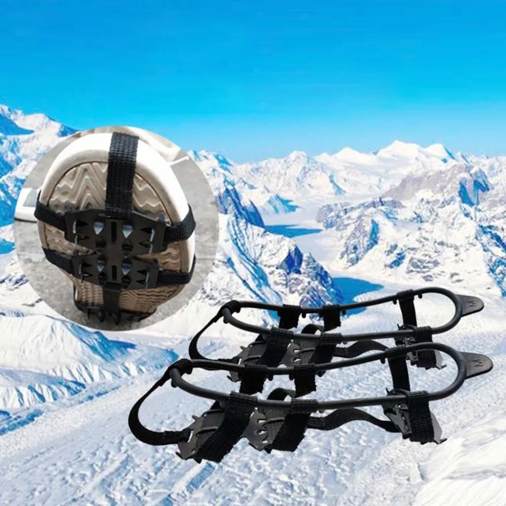 24-Teeth Sports Anti-Slip Ice Cleats Shoe Boot Grips Crampon Chain Spike #4D03 (18)