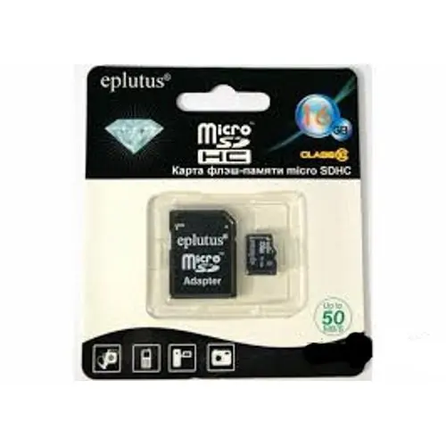 Карта памяти Eplutus microSD 16Gb class10+ адаптер