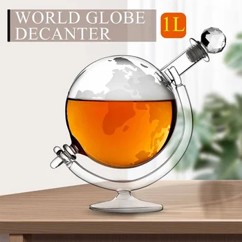 

1L World Globe Big Decanter Crystal Red Wine Brandy Champagne Whiskey Glass Decanter Liquor Bottle Pourer For Family Bar Gift