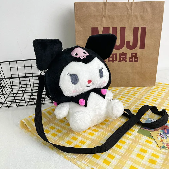 Kawaii Sanrio Plushie Backpack Kuromi Backpack for Girl Anime Plush for Bag Cute Stuffed Toys for Girls Kid Doll Christmas Gifts 2