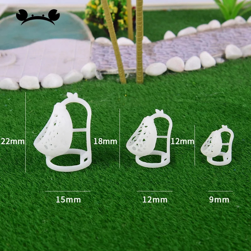 3pcs Miniature Balcony Chair Hanging Chair Craft Toys Garden Landscape Dollhouse Accessories Diorama Scenery 1: 75 1:150 Scale 2