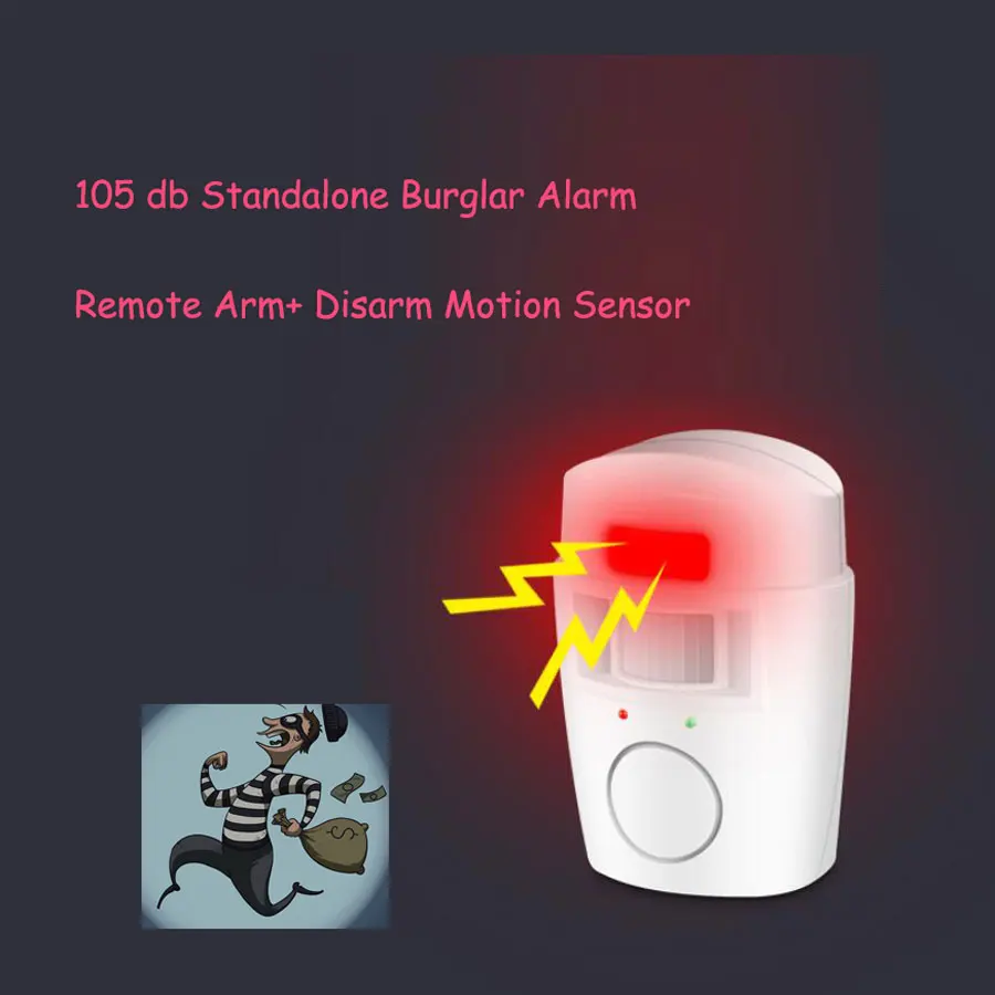 

Home Security Standalone Personal Alarm PIR Detector Battery Powered Infrared Anti-theft Motion Sensor Wireless Alarm System