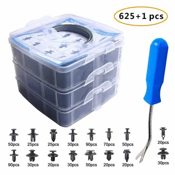 

625PCS Boxed Buckle 16 Kinds Car Bumper Repair Kit Fasteners Expansion Screw Clip Buckle Auto Car Appliances